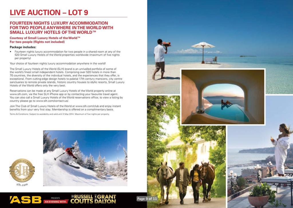 Auction Lot 9 - An Evening with Russell Coutts and Grant Dalton © SW